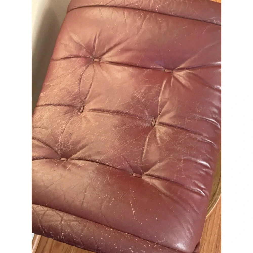 Ekornes Stressless Ottoman‎ Burgundy Leather Foot Stool
